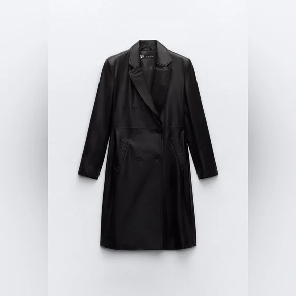 Zara Women's Sleek Black Leather Jacket